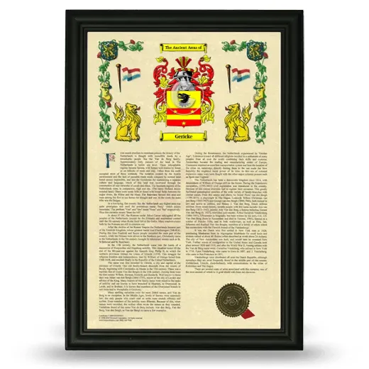 Gericke Armorial History Framed - Black