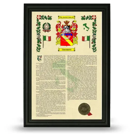 Giacometti Armorial History Framed - Black