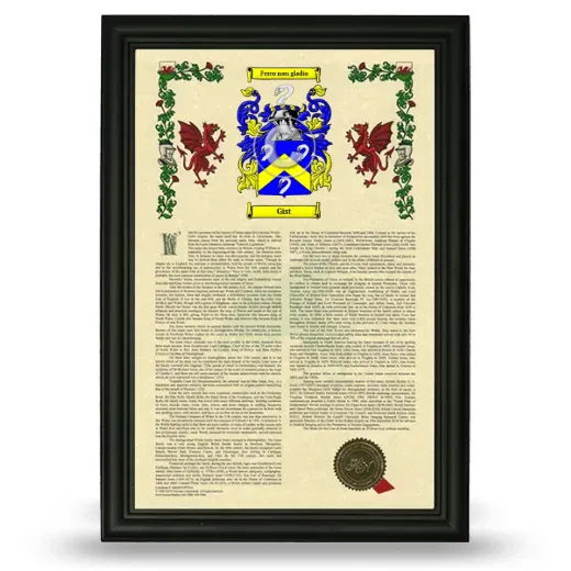 Gist Armorial History Framed - Black