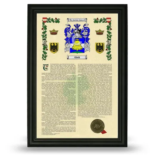 Glock Armorial History Framed - Black