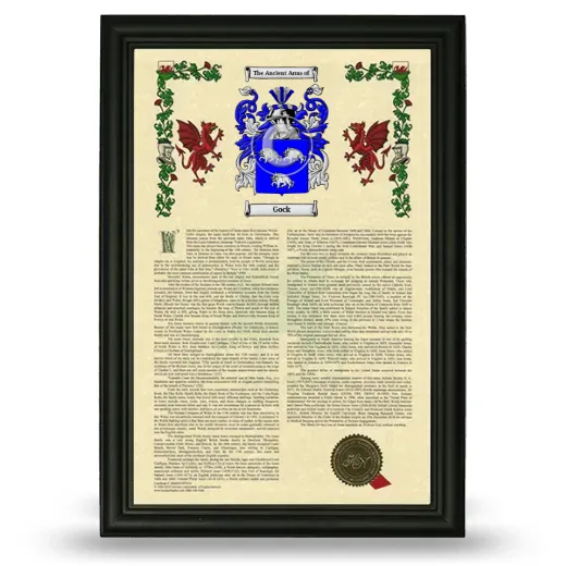 Gock Armorial History Framed - Black