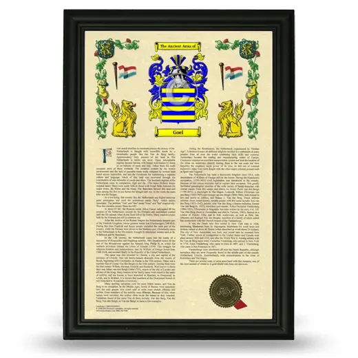 Goel Armorial History Framed - Black