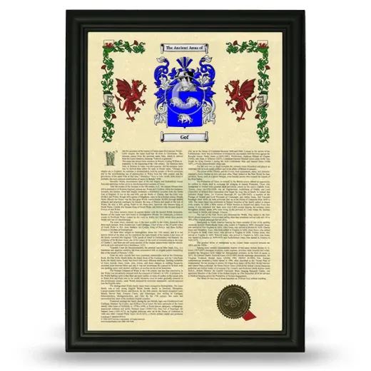 Gof Armorial History Framed - Black