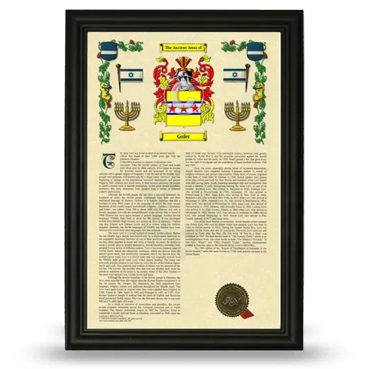 Gofer Armorial History Framed - Black