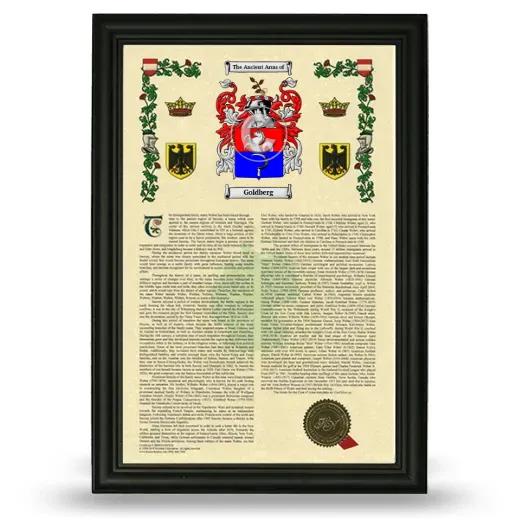 Goldberg Armorial History Framed - Black