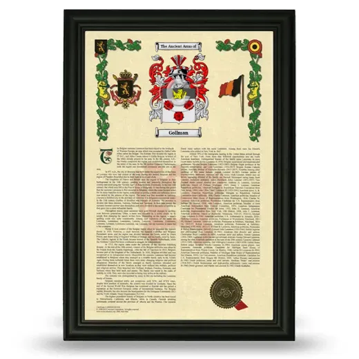 Gollman Armorial History Framed - Black