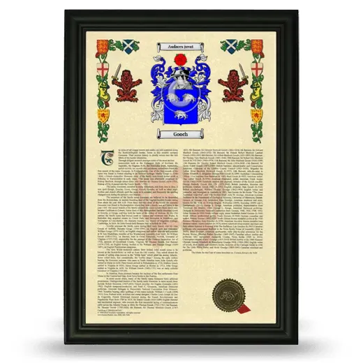 Gooch Armorial History Framed - Black