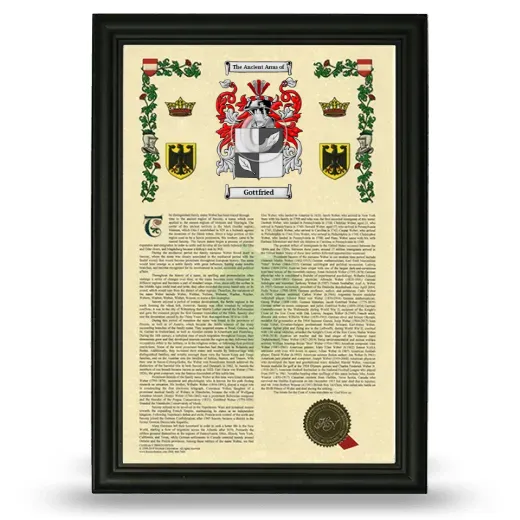 Gottfried Armorial History Framed - Black