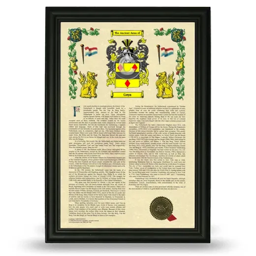 Goya Armorial History Framed - Black