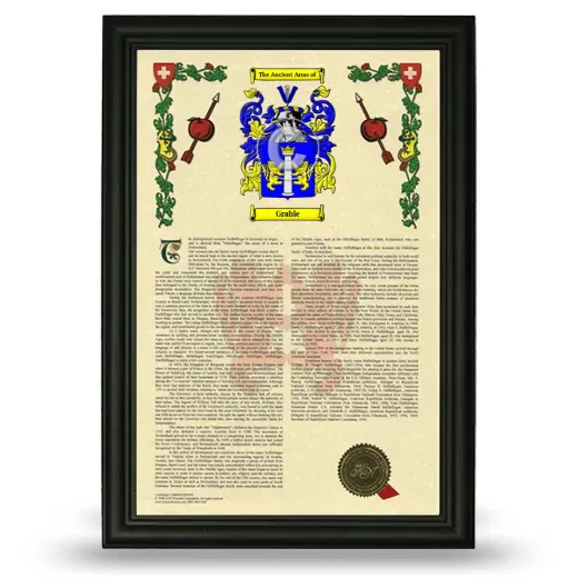 Grable Armorial History Framed - Black