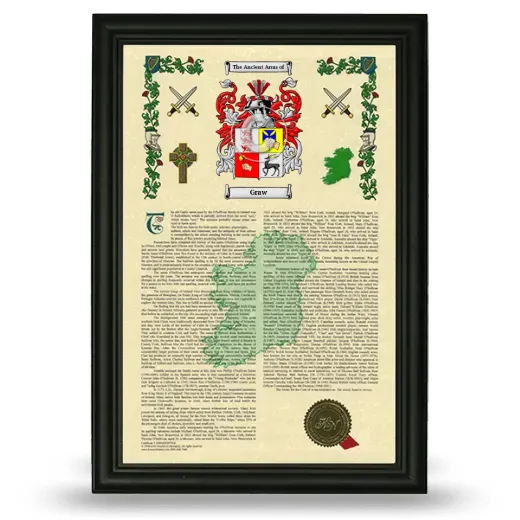 Graw Armorial History Framed - Black