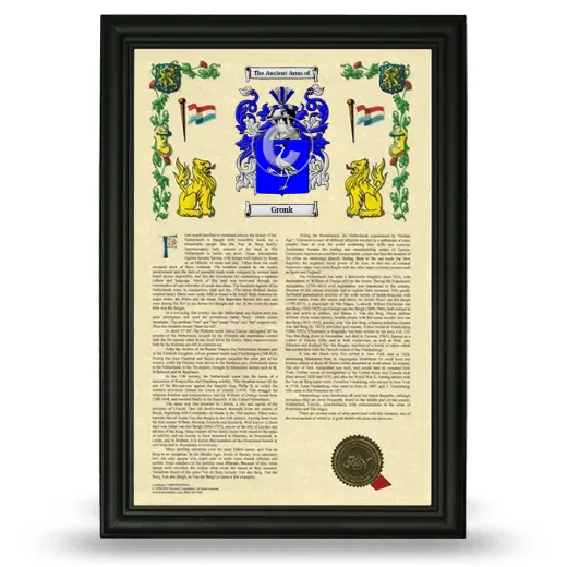 Gronk Armorial History Framed - Black