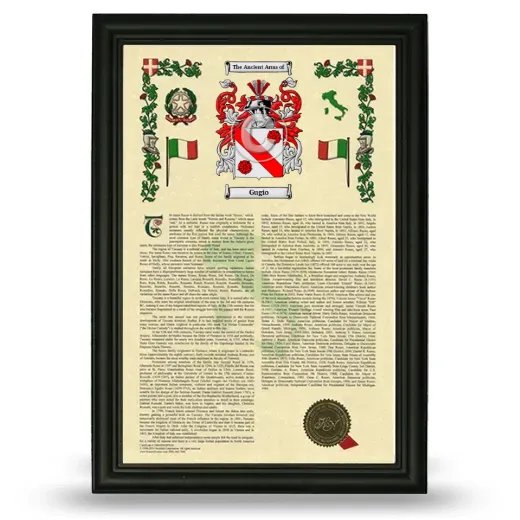 Gugio Armorial History Framed - Black