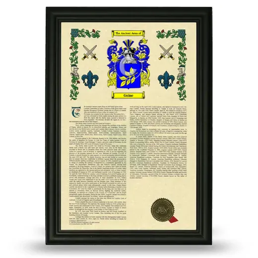 Guine Armorial History Framed - Black