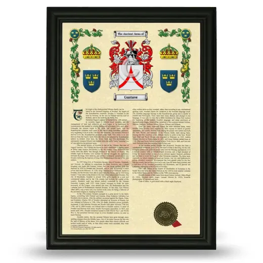 Gustave Armorial History Framed - Black