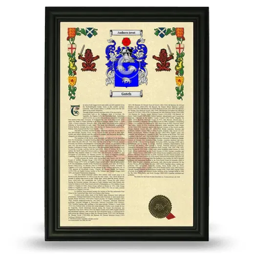 Gutch Armorial History Framed - Black