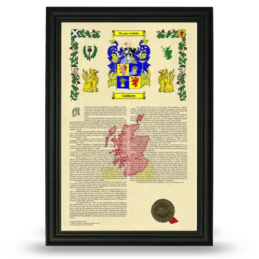 Guthery Armorial History Framed - Black