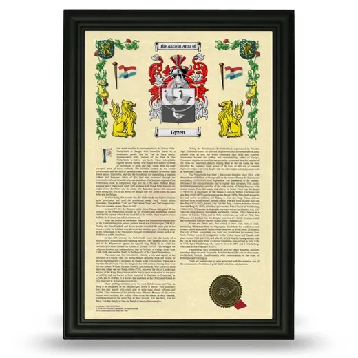 Gyzen Armorial History Framed - Black