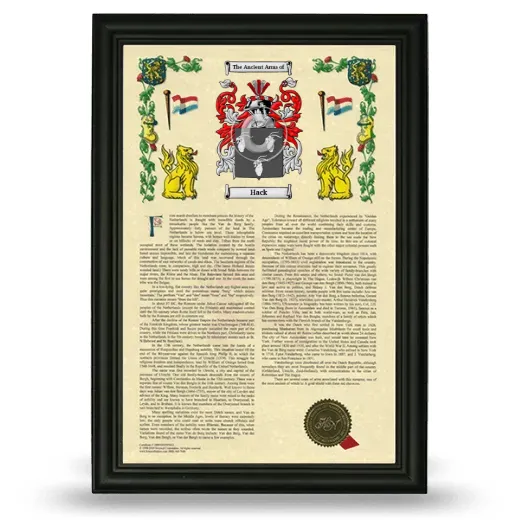 Hack Armorial History Framed - Black
