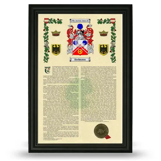 Hackmann Armorial History Framed - Black