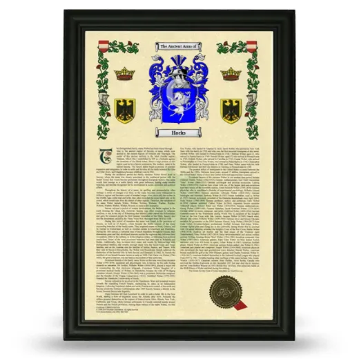 Hacks Armorial History Framed - Black