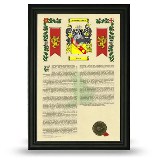 Halat Armorial History Framed - Black