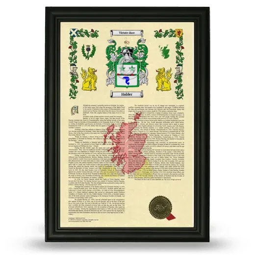 Halder Armorial History Framed - Black