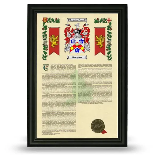 Hampton Armorial History Framed - Black