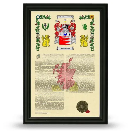 Handerson Armorial History Framed - Black