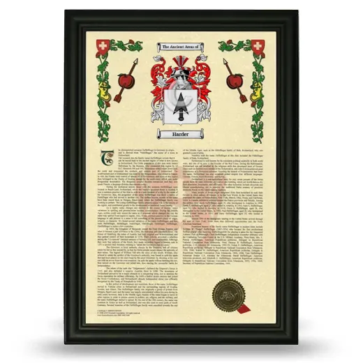 Harder Armorial History Framed - Black