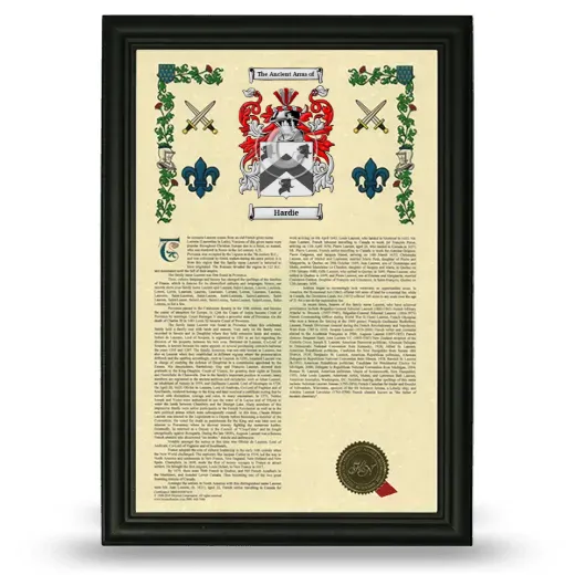 Hardie Armorial History Framed - Black