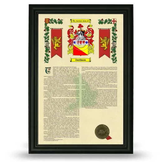 Hardiman Armorial History Framed - Black