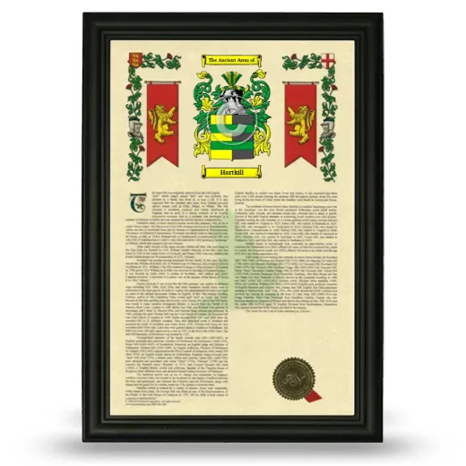 Hartkill Armorial History Framed - Black