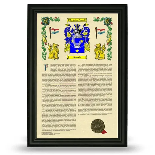 Hasselt Armorial History Framed - Black