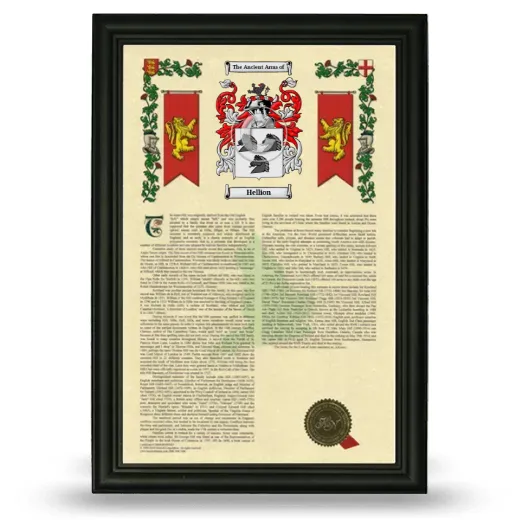 Hellion Armorial History Framed - Black