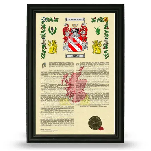 Hendriks Armorial History Framed - Black