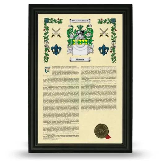 Hermer Armorial History Framed - Black