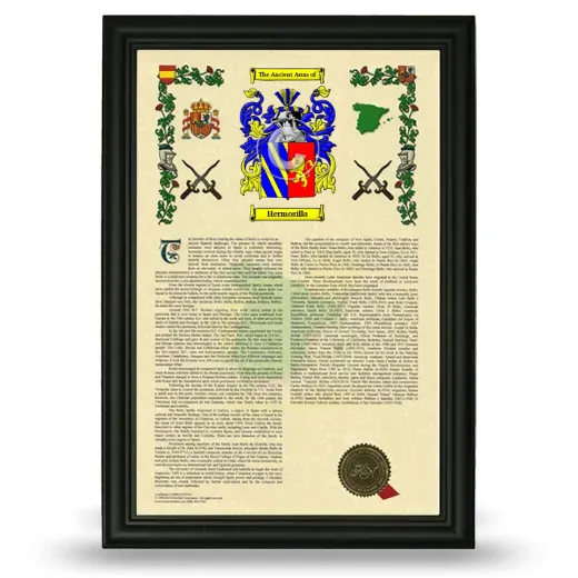 Hermosilla Armorial History Framed - Black