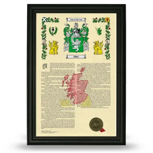 Hims Armorial History Framed - Black