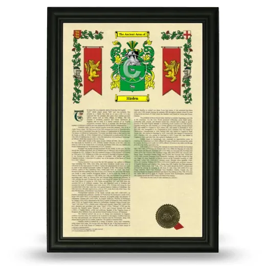 Hirden Armorial History Framed - Black