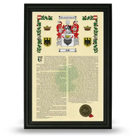 Hoff Armorial History Framed - Black