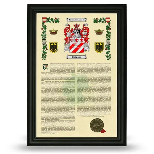 Hofmann Armorial History Framed - Black