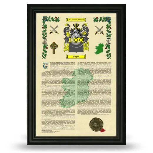 Hogen Armorial History Framed - Black