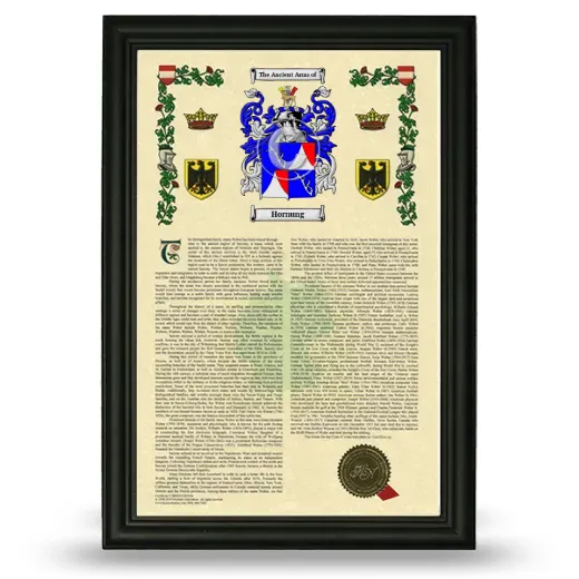 Hornung Armorial History Framed - Black