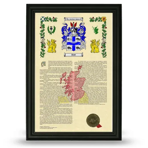 Hort Armorial History Framed - Black
