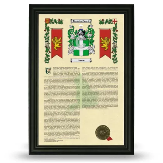 Howse Armorial History Framed - Black