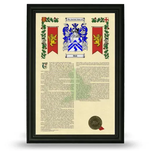 Huk Armorial History Framed - Black