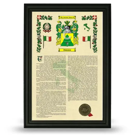 Humana Armorial History Framed - Black