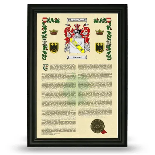 Hummel Armorial History Framed - Black