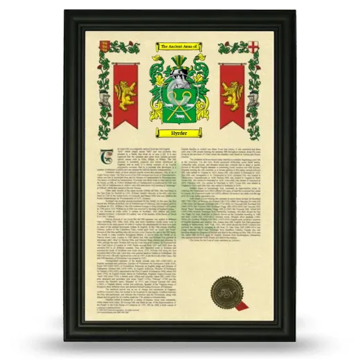Hyrder Armorial History Framed - Black